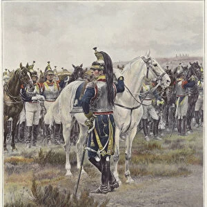 Mounted cavalry in 1807 (colour litho)