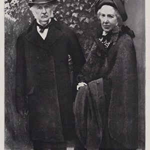 Mr and Mrs Gladstone at Hawarden in 1895 (b / w photo)