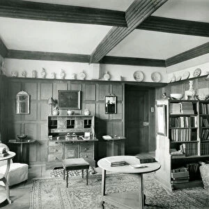 Mrs Claud Biddulph's sitting room, Rodmarton, Gloucestershire, from The English Manor House (b/w photo)