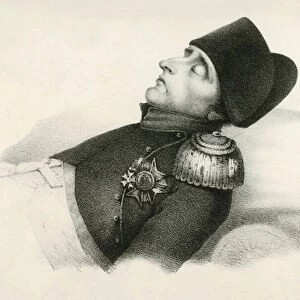 Napoleon, on his death bed (engraving)