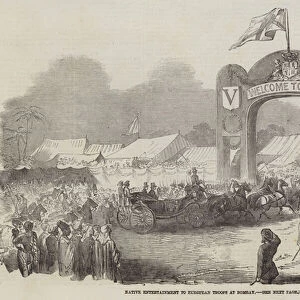 Native Entertainment to European Troops at Bombay (engraving)