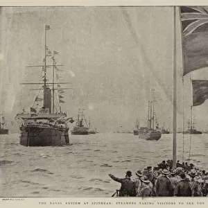 The Naval Review at Spithead, Steamers taking Visitors to see the Fleet (litho)