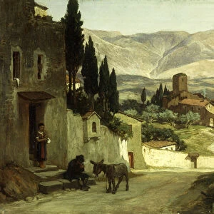 Near Perugia, 1870 (oil on board)