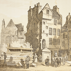Netherbow House, Edinburgh as it was in 1843, from The Scots Worthies by John Howie