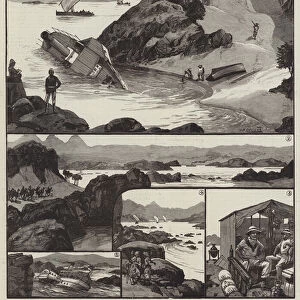 The Nile Expedition, Dangers and Difficulties of the River Passage (engraving)
