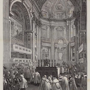 North transept of St Peters Basilica, Vatican City, Rome, Italy (engraving)