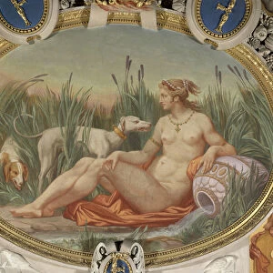 The nymph of Fontainebleau (fresco of the gallery Francois 1er) 16th century