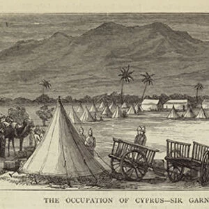 The Occupation of Cyprus, Sir Garnet Wolseleys Head-Quarters Camp near Nicosia (engraving)