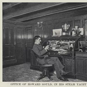 Office of Howard Gould, in his Steam Yacht Niagara (b / w photo)