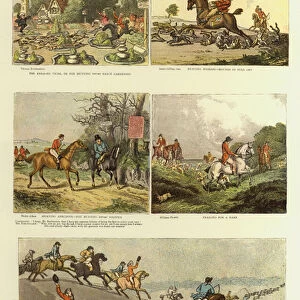Old Fashioned Sporting Pictures, and the Road in Byegone Days (colour litho)