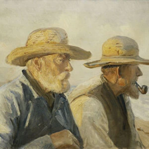 The Old Fishermen, (oil on canvas)