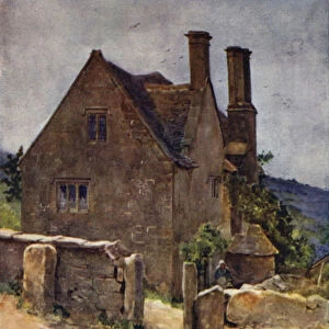 Old House, Snowshill (colour litho)