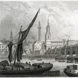 Old London Bridge, from Southwark, 1829 (engraving)