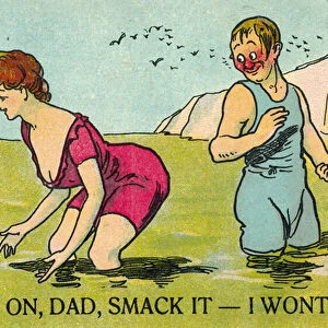 Go On, Dad, Smack it - I won t tell ma! (colour litho)