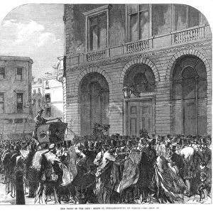 The Panic in the City - scene in Lombard Street on Friday (engraving)