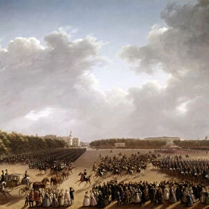 Parade on the Champs de Mars, in the foreground Alexander Pushkin (Pushkin) (1799-1837