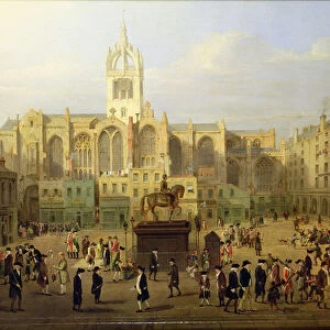 The Parliament Close and Public Figures of Edinburgh, about the End of the 18th Century