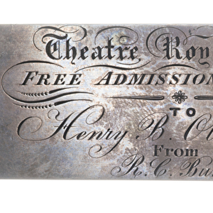 A pass for Theatre Royal, Cork, c. 1790 (silver)