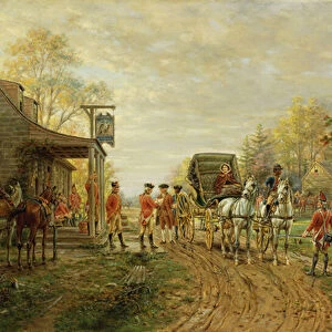 Passing the Outposts on the Old Kingsbridge Road, 1903 (oil on canvas)