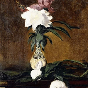 Peonies in a Bottle, 1864 (oil on canvas)