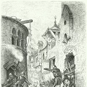 Persecution of the Jews during the time of the Crusades (engraving)