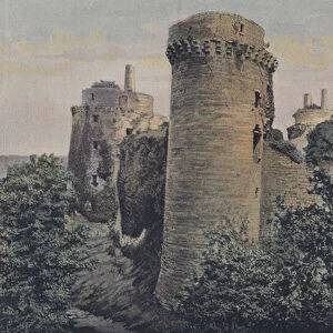 Pledeliag, Ruines du Chateau de la Hunaudaye (colour photo)