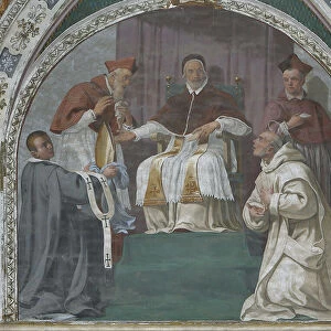Pope approving the Carthusian Order (fresco)