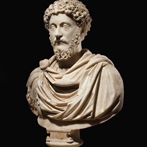 Portrait bust of Emperor Marcus Aurelius, c. 170-180 AD (marble) (see also 2819510-12)
