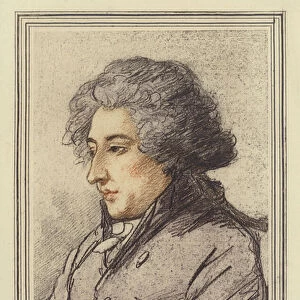 Portrait of Thomas Rowlandson the caricaturist (coloured engraving)