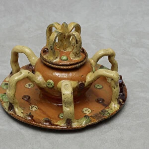 Posset pot cover, 1675-1725 (ceramic)