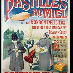 Poster advertising Pastilles au Miel, honey lozenges, made by G