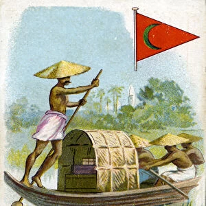 A Postman in the Deccan Plateau of India, late 19th century (colour litho)