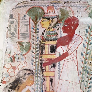 Preparing a mummy for a purification ceremony, from a tomb at Thebes