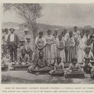 Some of President Castros Fellow Citizens, a Typical Group of Venezuelan Peasants (b / w photo)