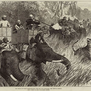The Prince of Wales Tiger-Shooting with Sir Jung Bahadoor, the Critical Moment (engraving)