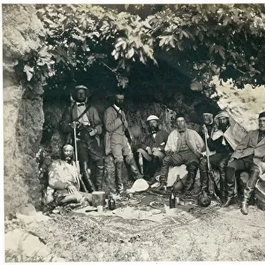 The Prince of Waless party at Ain-et-Tin (Khan Minyeh), 1862 (b / w photo)