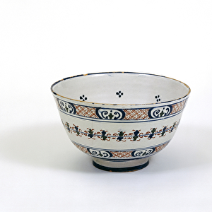Punch bowl, made in London or Bristol, c. 1620-30 (tin-glazed earthenware)