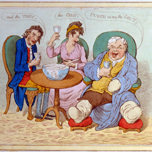 "Punch Cures the Gout, the Colic, and the Tisic"(coloured etching)