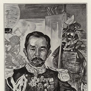 Rear-Admiral Ijuien of the Japanese Navy (litho)