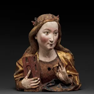 Reliquary Bust of Saint Barbara, c. 1465 (walnut with paint and gilding)