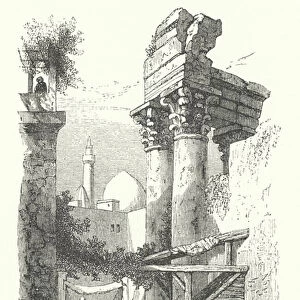 Remains of Ancient Temple in the Bazaar, Latakia (engraving)