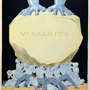 Remove this Burden and the World is Cured, caricature of Germany crushed by the Treaty of Versailles, 1931 (colour litho)