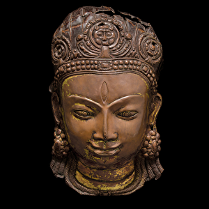 Repousse mask of Shiva, c. 11th century (copper)