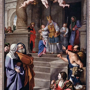 Representation of Saint Thomas de Villeneuve doing charity ( Painting, 17th century)