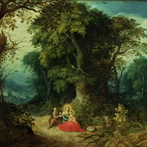 The Rest on the Flight into Egypt (oil on panel)