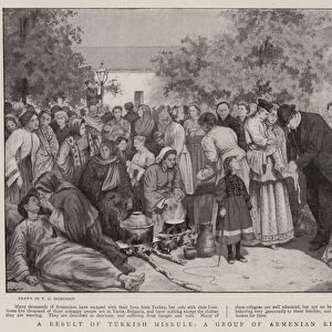 A Result of Turkish Misrule, a Group of Armenian Refugees at Varna (engraving)