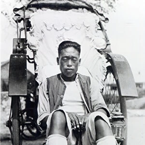 Rickshaw man at rest, 1936 (b / w photo)