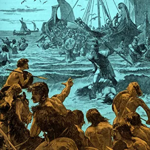 Roman invasion of Britain - early 20th century illustration