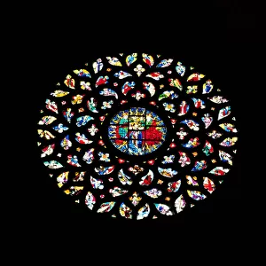 Rose window depicting the Assumption of the Virgin, c. 1460 (stained glass)
