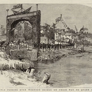 The Royal Couple passing over Wootton Bridge on their Way to Quarr Abbey (engraving)